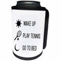 3dRose Tory Anne Collections Quotes - Wake Up Play Tennis Go to Bed - Can Cooler Bottle Wrap (cc_288783)