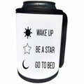 3dRose Tory Anne Collections Quotes - Wake Up Be A Star Go To Bed - Can Cooler Bottle Wrap (cc_288785)
