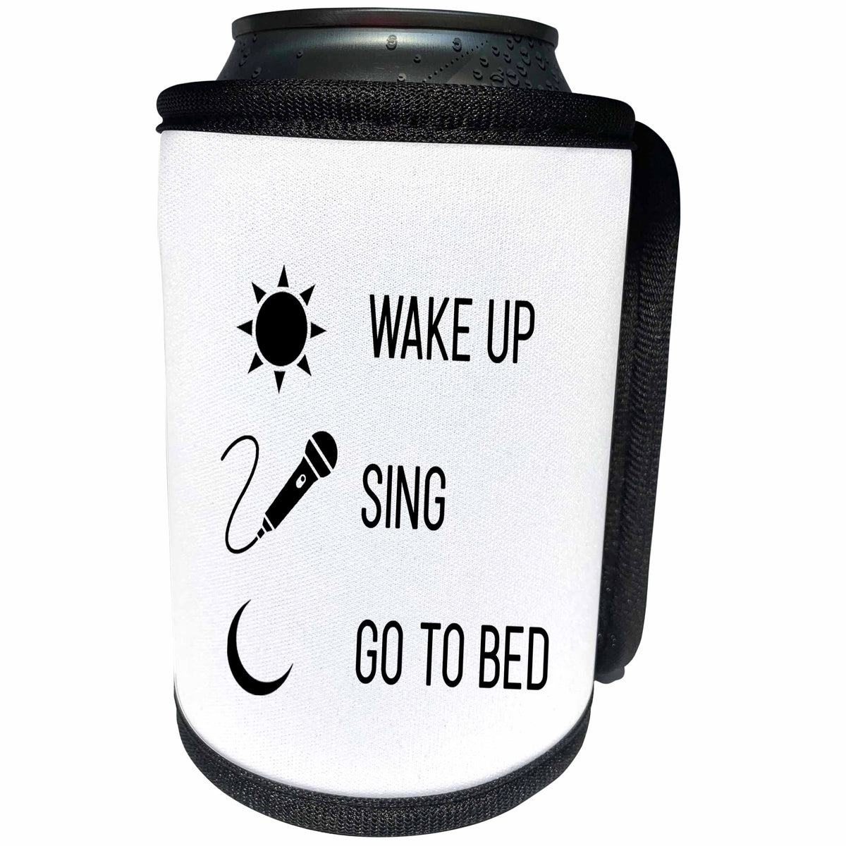 3dRose Tory Anne Collections Quotes - Wake Up Sing Go To Bed - Can Cooler Bottle Wrap (cc_288791)