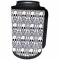 3dRose Janna Salak Designs Day of the Dead - Day of the Dead Skull Día de los Muertos Sugar Skull Print White - Can Cooler Bottle Wrap (cc_28882)