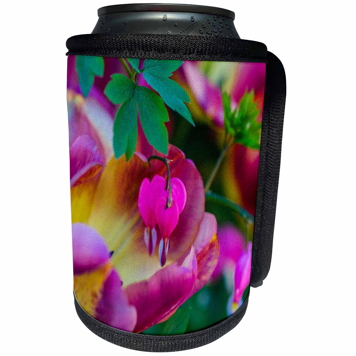 3dRose Alexis Photography - Flowers Bleeding Heart - Bleeding heart and tulip flowers. Colorful positive romantic scene - Can Cooler Bottle Wrap (cc_288820)