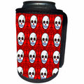 3dRose Janna Salak Designs Day of the Dead - Day of the Dead Skull Día de los Muertos Sugar Skull Print White Red - Can Cooler Bottle Wrap (cc_28883)