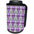 3dRose Janna Salak Designs Day of the Dead - Day of the Dead Skull Día de los Muertos Sugar Skull Print Purple - Can Cooler Bottle Wrap (cc_28884)