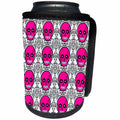 3dRose Janna Salak Designs Day of the Dead - Day of the Dead Skull Día de los Muertos Sugar Skull Print Pink - Can Cooler Bottle Wrap (cc_28886)