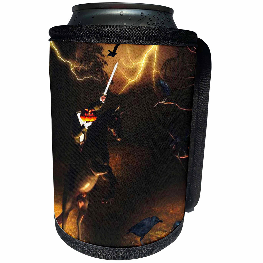 3dRose Renderly Yours Autumn And Halloween - Headless Horseman Rides In Sleepy Hollow - Can Cooler Bottle Wrap (cc_28906)
