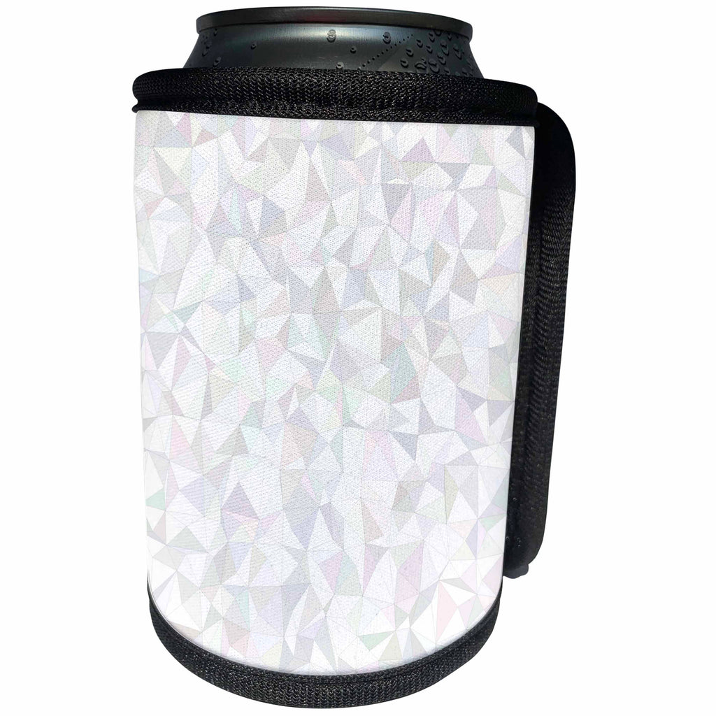 3dRose David Zydd - Triangle Backgrounds - White irregular triangle mosaic design - Can Cooler Bottle Wrap (cc_289060)