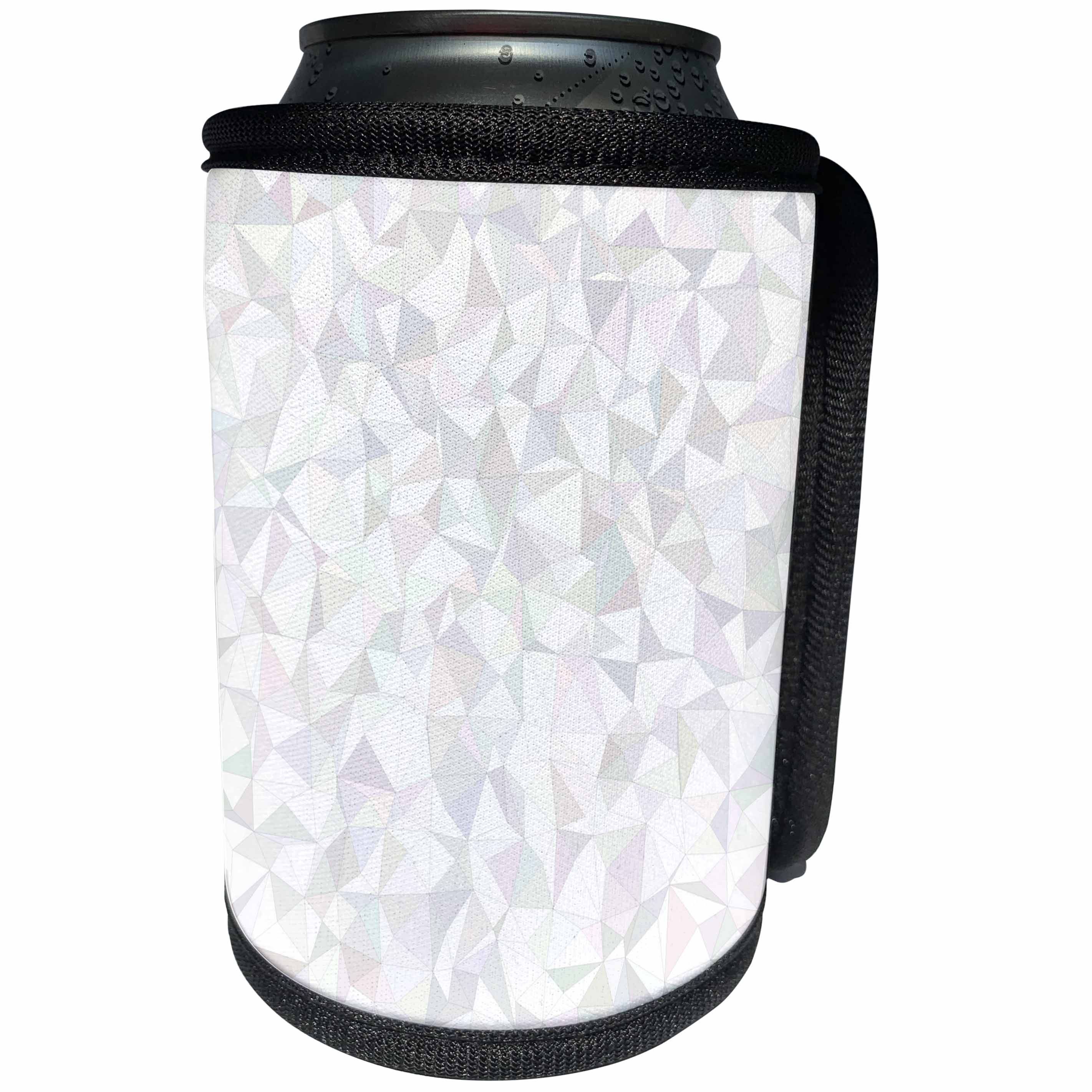 3dRose David Zydd - Triangle Backgrounds - White irregular triangle mosaic design - Can Cooler Bottle Wrap (cc_289060)