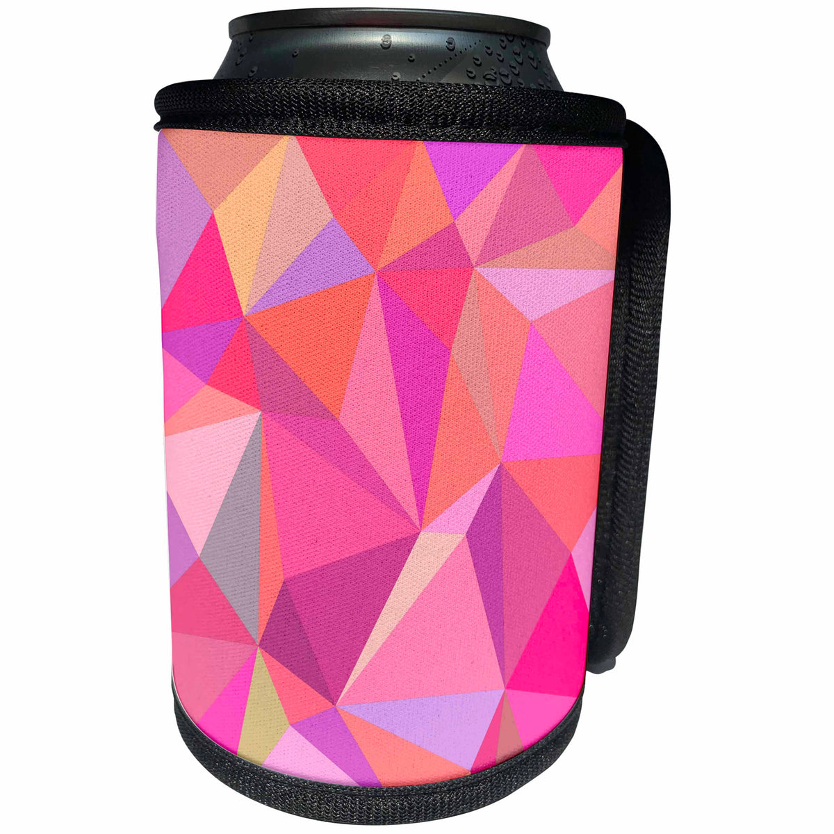 3dRose David Zydd - Triangle Backgrounds - Triangle abstract from happy pastel colors - Can Cooler Bottle Wrap (cc_289061)