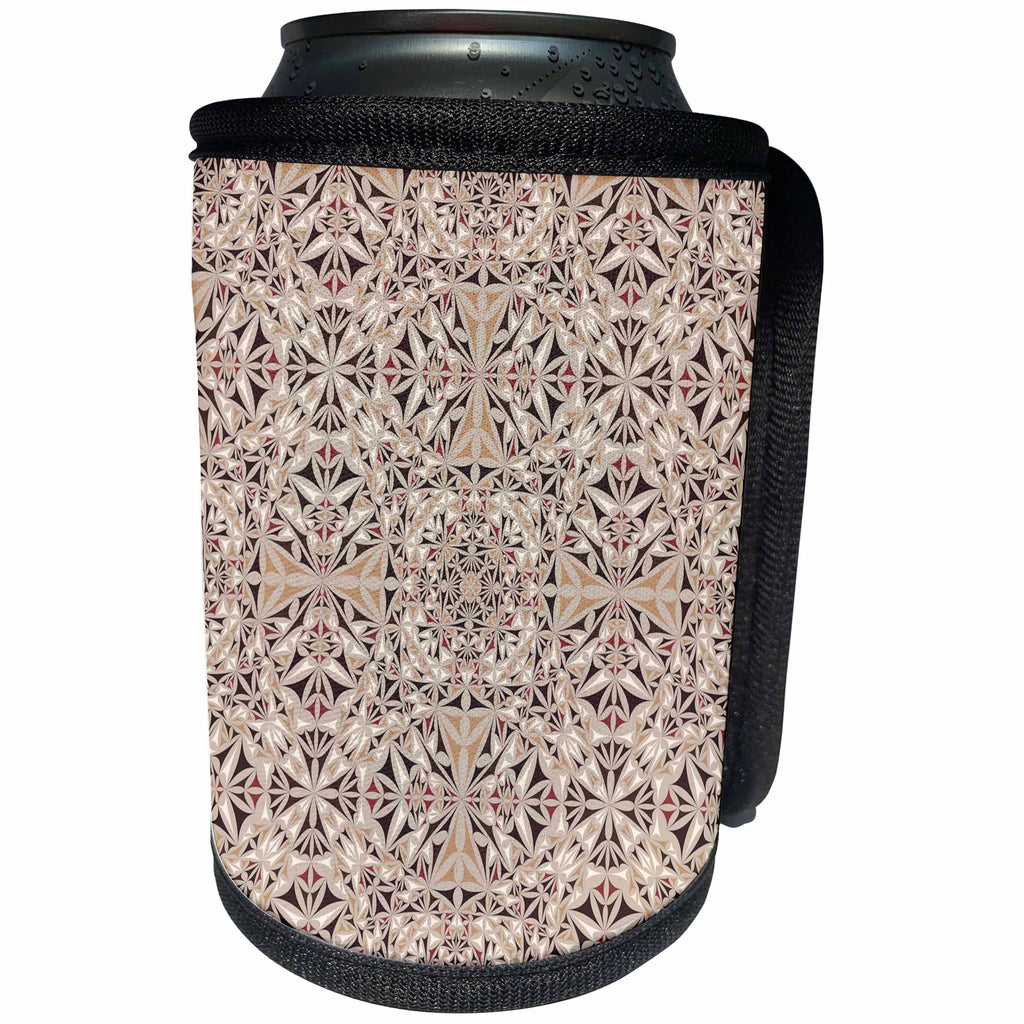 3dRose David Zydd - Kaleidoscope Designs - Cappuccino Wallpaper - abstract kaleidoscope design - Can Cooler Bottle Wrap (cc_289066)