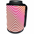 3dRose David Zydd - Geometrical Backgrounds - Red Target - abstract design from concentric rings - Can Cooler Bottle Wrap (cc_289072)