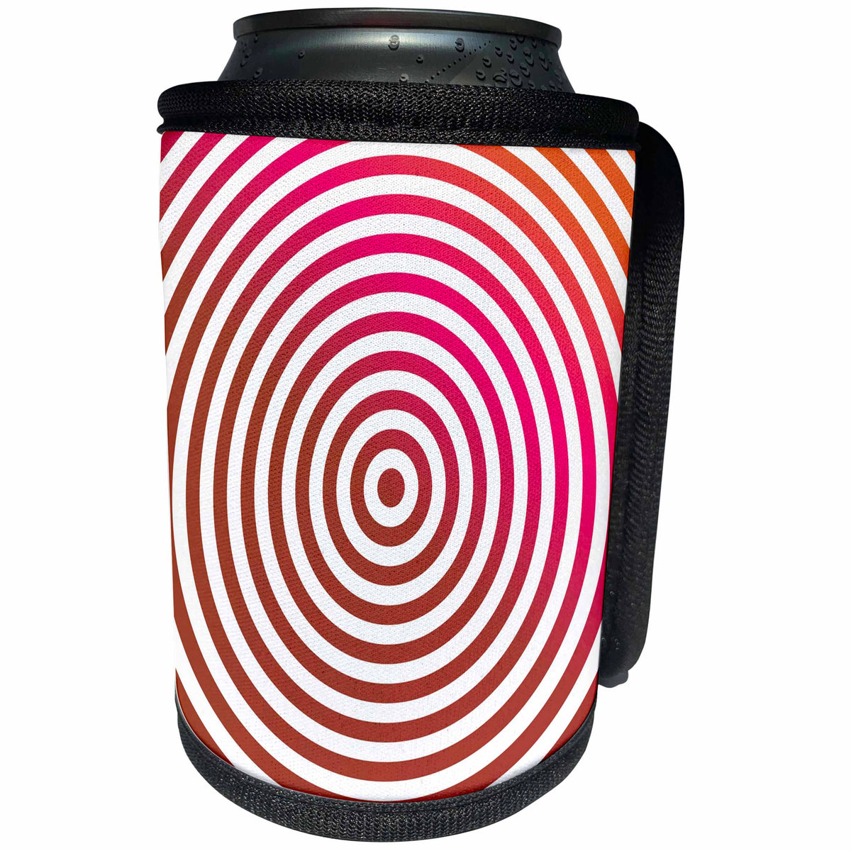 3dRose David Zydd - Geometrical Backgrounds - Red Target - abstract design from concentric rings - Can Cooler Bottle Wrap (cc_289072)