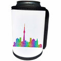 3dRose David Zydd - City Skylines - Toronto City Skyline - multicolor line art - Can Cooler Bottle Wrap (cc_289080)