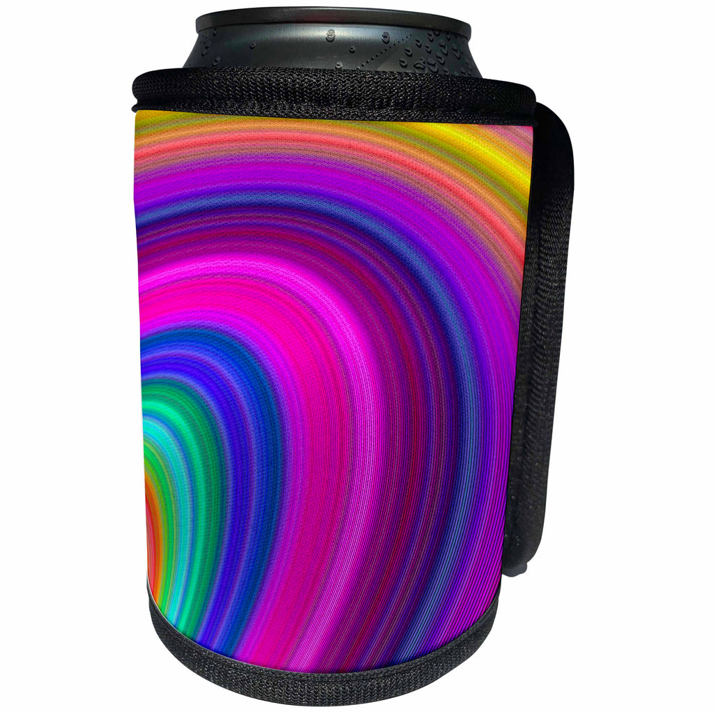 3dRose David Zydd - Colorful Abstract Designs - Speed - abstract elliptical fractal curves - Can Cooler Bottle Wrap (cc_289091)