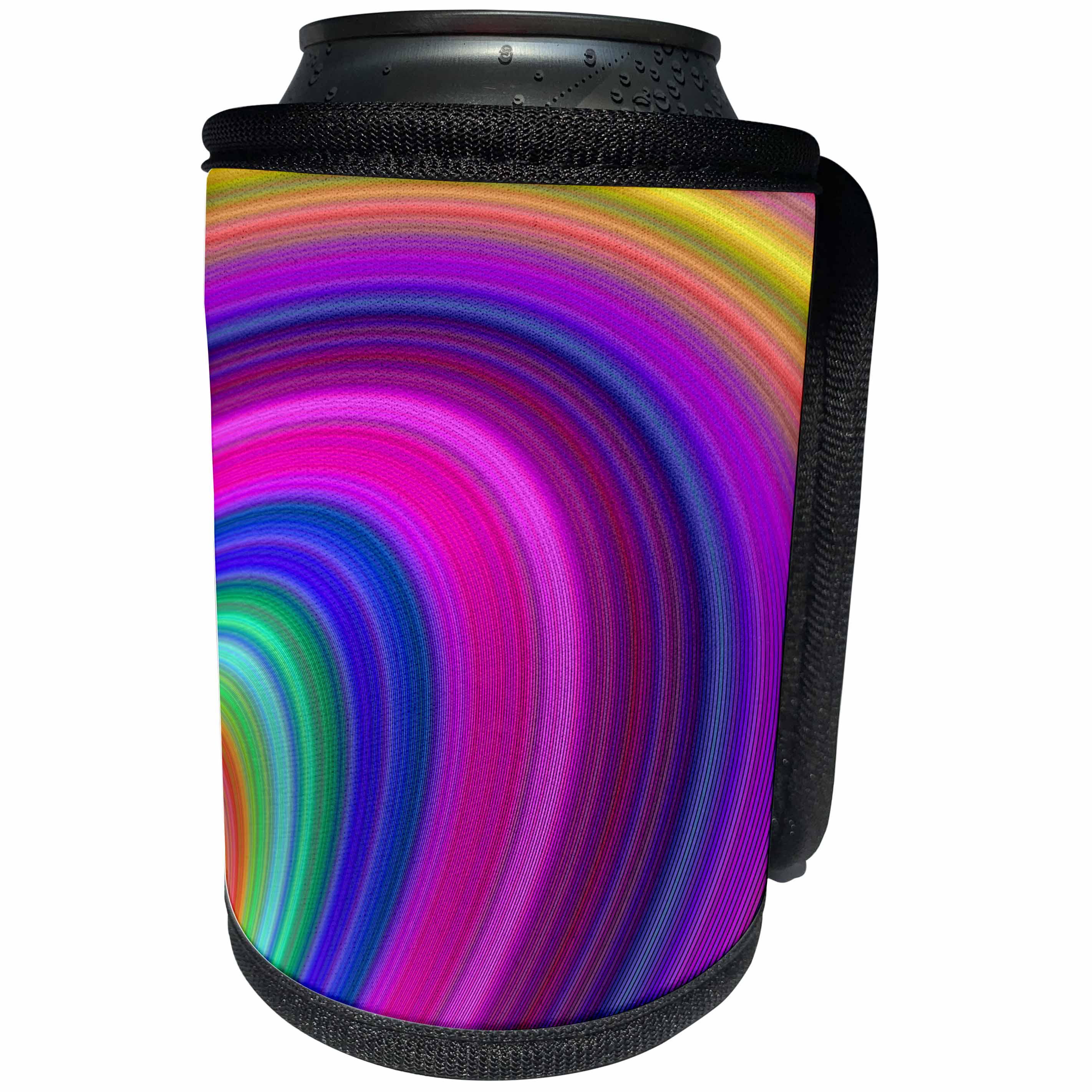 3dRose David Zydd - Colorful Abstract Designs - Speed - abstract elliptical fractal curves - Can Cooler Bottle Wrap (cc_289091)