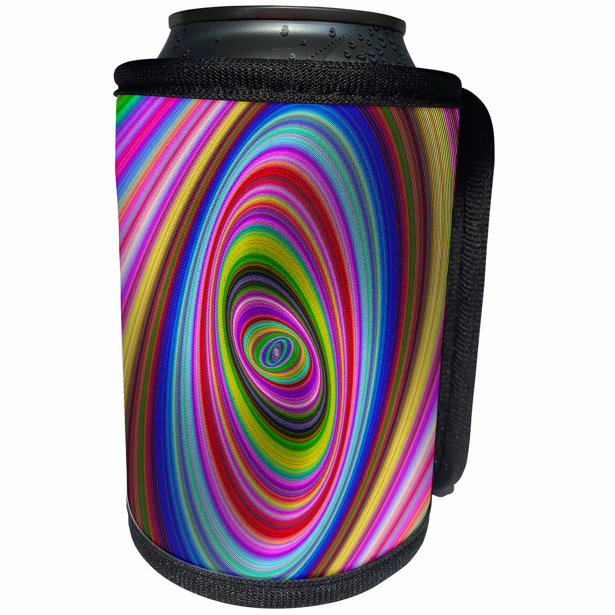 3dRose David Zydd - Colorful Abstract Designs - Colorful Hypnosis - abstract colorful ellipse design - Can Cooler Bottle Wrap (cc_289097)