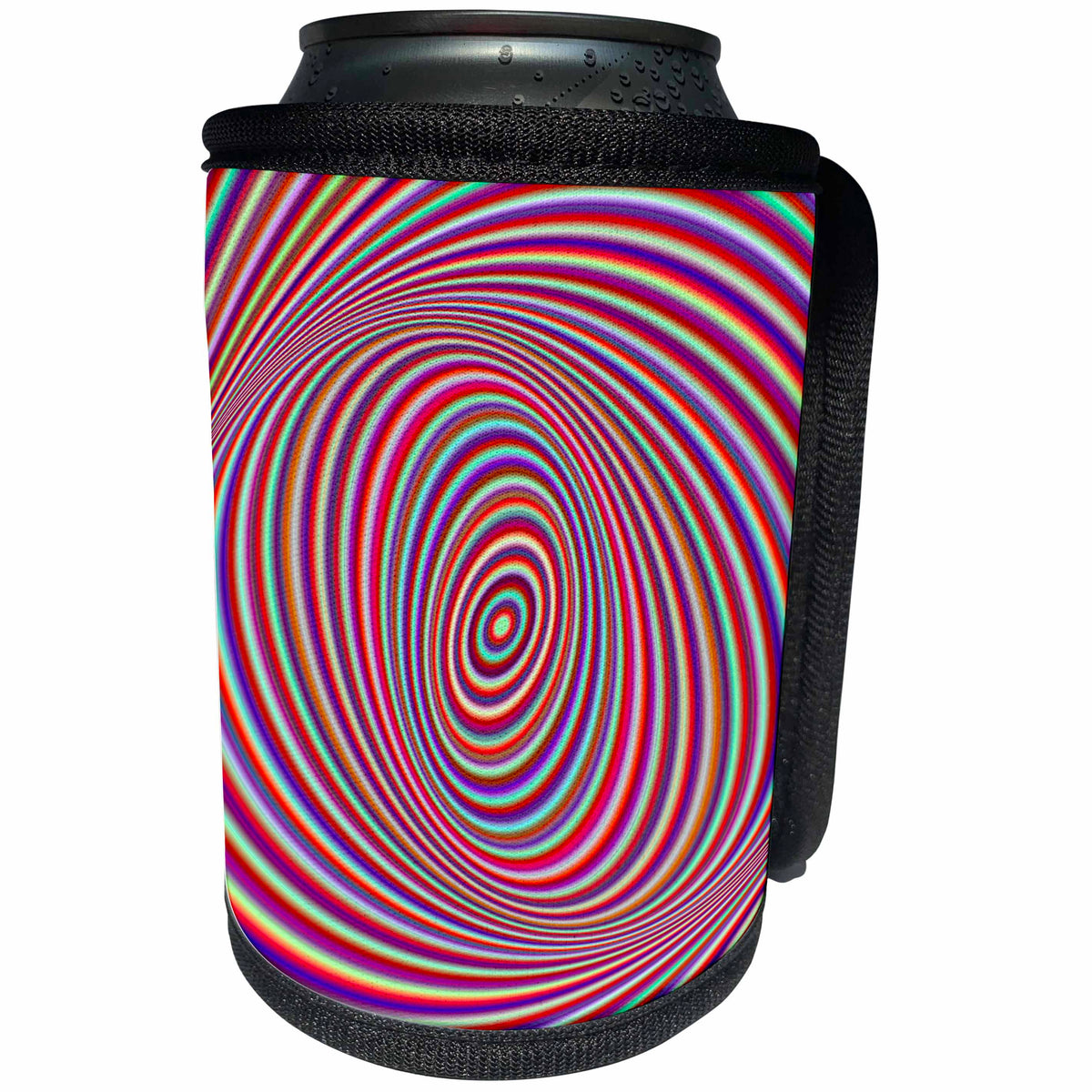 3dRose David Zydd - Colorful Abstract Designs - Neon Hypnosis - colorful ellipse design - Can Cooler Bottle Wrap (cc_289129)