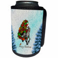 3dRose Heike Köhnen Design Holiday - Christmas funny cartoon horse with christmas tree - Can Cooler Bottle Wrap (cc_289142)
