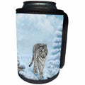 3dRose Heike Köhnen Design Animal - Wonderful white tiger in a winter landscape - Can Cooler Bottle Wrap (cc_289145)