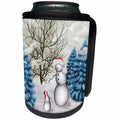 3dRose Heike Köhnen Design Holiday - Funny snowman with snow kid - Can Cooler Bottle Wrap (cc_289150)