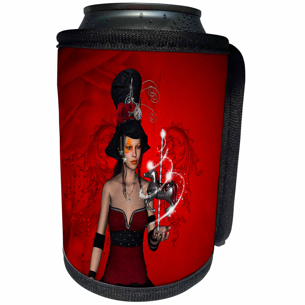 3dRose Heike Köhnen Desing Fantasy - Fantasy women with horse - Can Cooler Bottle Wrap (cc_289151)