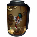 3dRose Heike Köhnen Design Steampunk - Little steampunk girl with wings dancing on gears - Can Cooler Bottle Wrap (cc_289157)