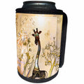 3dRose Heike Köhnen Design Steampunk - Funny steampunk giraffe with clocks and gears - Can Cooler Bottle Wrap (cc_289162)