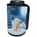 3dRose Heike Köhnen Design Animal - Polar bear mum with polar bear cub - Can Cooler Bottle Wrap (cc_289166)