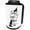 3dRose Becky Nimoy Stationery – Animals - Two cats playing hand-lettered style words, Im not single, I have cats - Can Cooler Bottle Wrap (cc_289193)