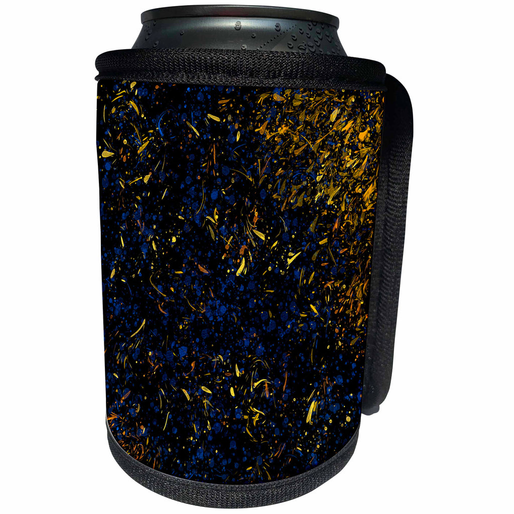 3dRose Digital Art by Brandi - Feeling Pollock - Abstract inspired by Jackson Pollock - Can Cooler Bottle Wrap (cc_289209)