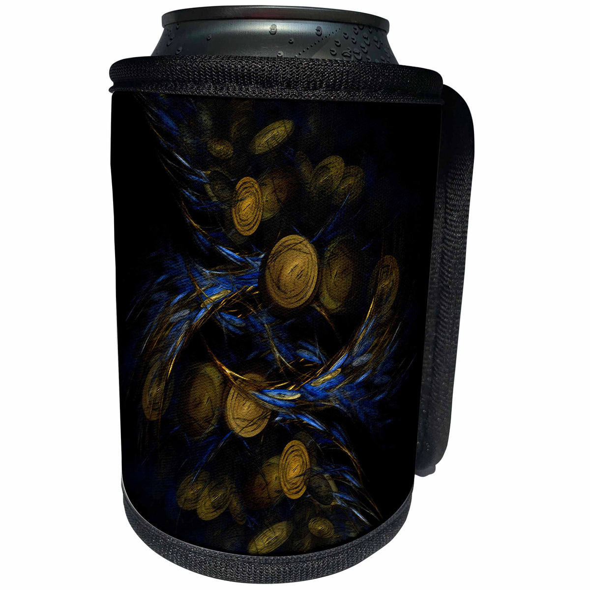 3dRose Digital Art by Brandi - Peacock Feathers - Abstract inspired by peacock feathers - Can Cooler Bottle Wrap (cc_289210)