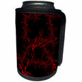 3dRose Digital Art by Brandi - Veins - Abstract red lines on black background - Can Cooler Bottle Wrap (cc_289215)