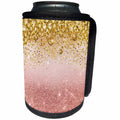 3dRose Anne Marie Baugh - Glitter and Bling - Pink Faux Digitally Printed Glitter and Jewels - Can Cooler Bottle Wrap (cc_289226)