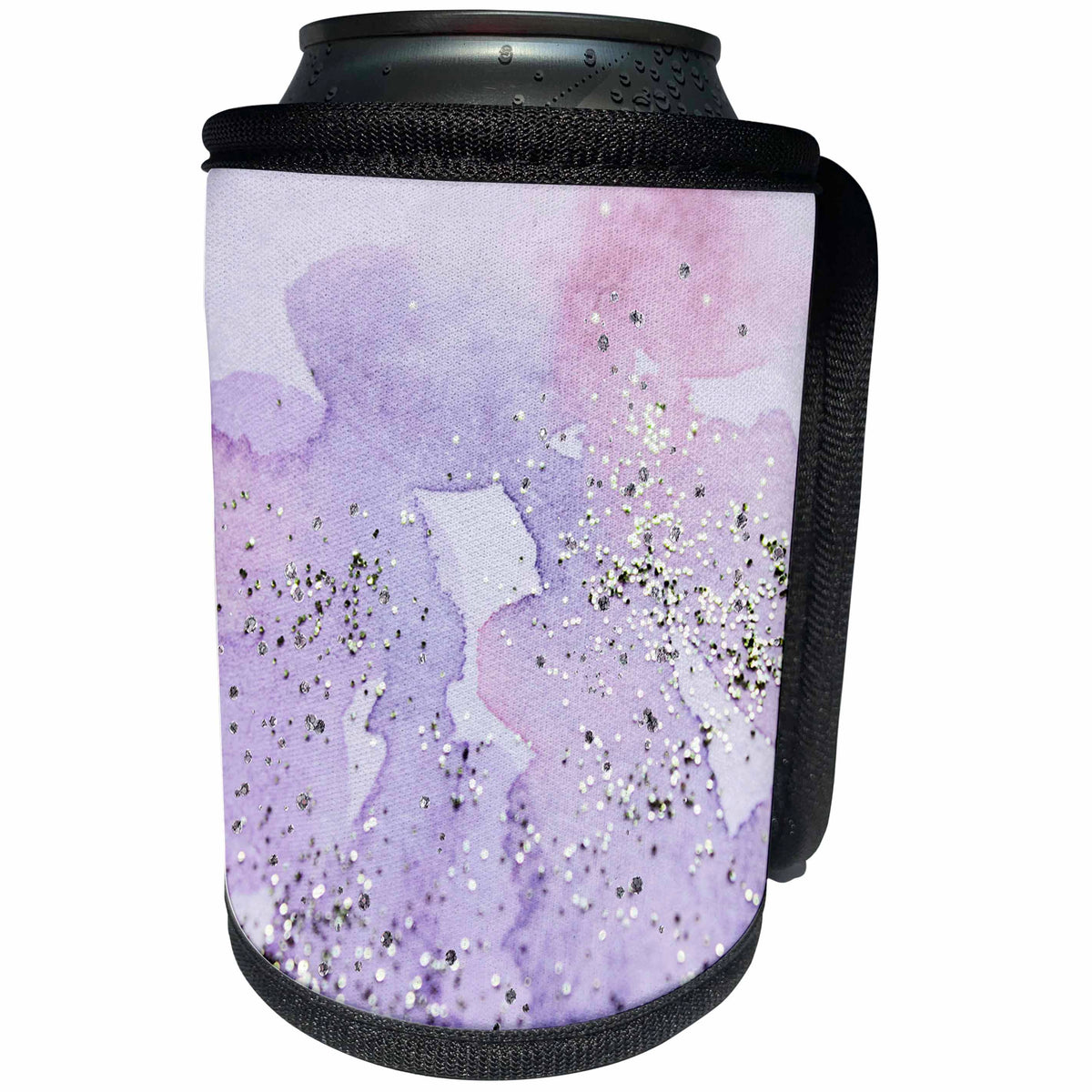 3dRose Andrea Haase Art Illustration - Watercolor Painting With Silvery Sparkles - Can Cooler Bottle Wrap (cc_289382)