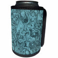 3dRose Andrea Haase Art Illustration - Marbled Design In Teal - Can Cooler Bottle Wrap (cc_289387)