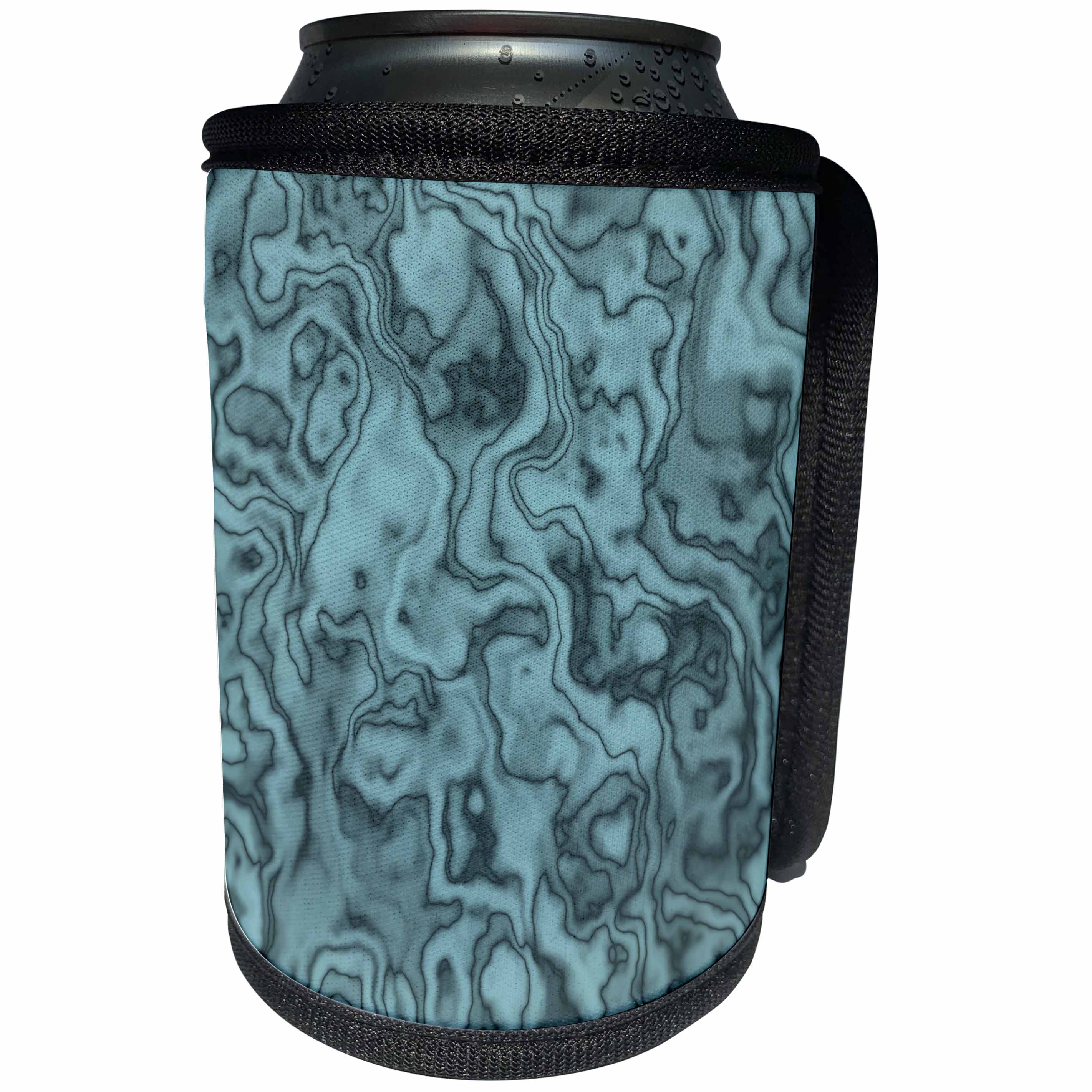3dRose Andrea Haase Art Illustration - Marbled Design In Teal - Can Cooler Bottle Wrap (cc_289387)