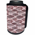 3dRose Andrea Haase Allover Pattern - Rose Gold Feather Pattern With Pink Outline - Can Cooler Bottle Wrap (cc_289389)