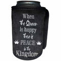 3dRose Andrea Haase Inspirational Typography - Funny Chalkboard Quote When The Queen Is Happy There Is Peace - Can Cooler Bottle Wrap (cc_289414)