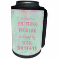 3dRose Andrea Haase Inspirational Typography - Wisdom Quote Typography In Pink And Turquoise Pastel Colors - Can Cooler Bottle Wrap (cc_289419)