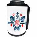 3dRose Amar Singha Art - Folk Art - Decorative Design With Blue And Red - Can Cooler Bottle Wrap (cc_289529)