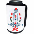 3dRose Amar Singha Art - Folk Art - Decorative Design With Flowers and Leaves - Can Cooler Bottle Wrap (cc_289538)