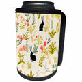 3dRose Daniela Spoto- Animals - Little Black Rabbits Jumping On The Grass - Can Cooler Bottle Wrap (cc_289551)