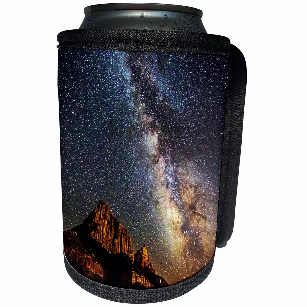 3dRose Elysium Photography - Landscape - Milky Way over Zion National Park, Utah - Can Cooler Bottle Wrap (cc_289587)