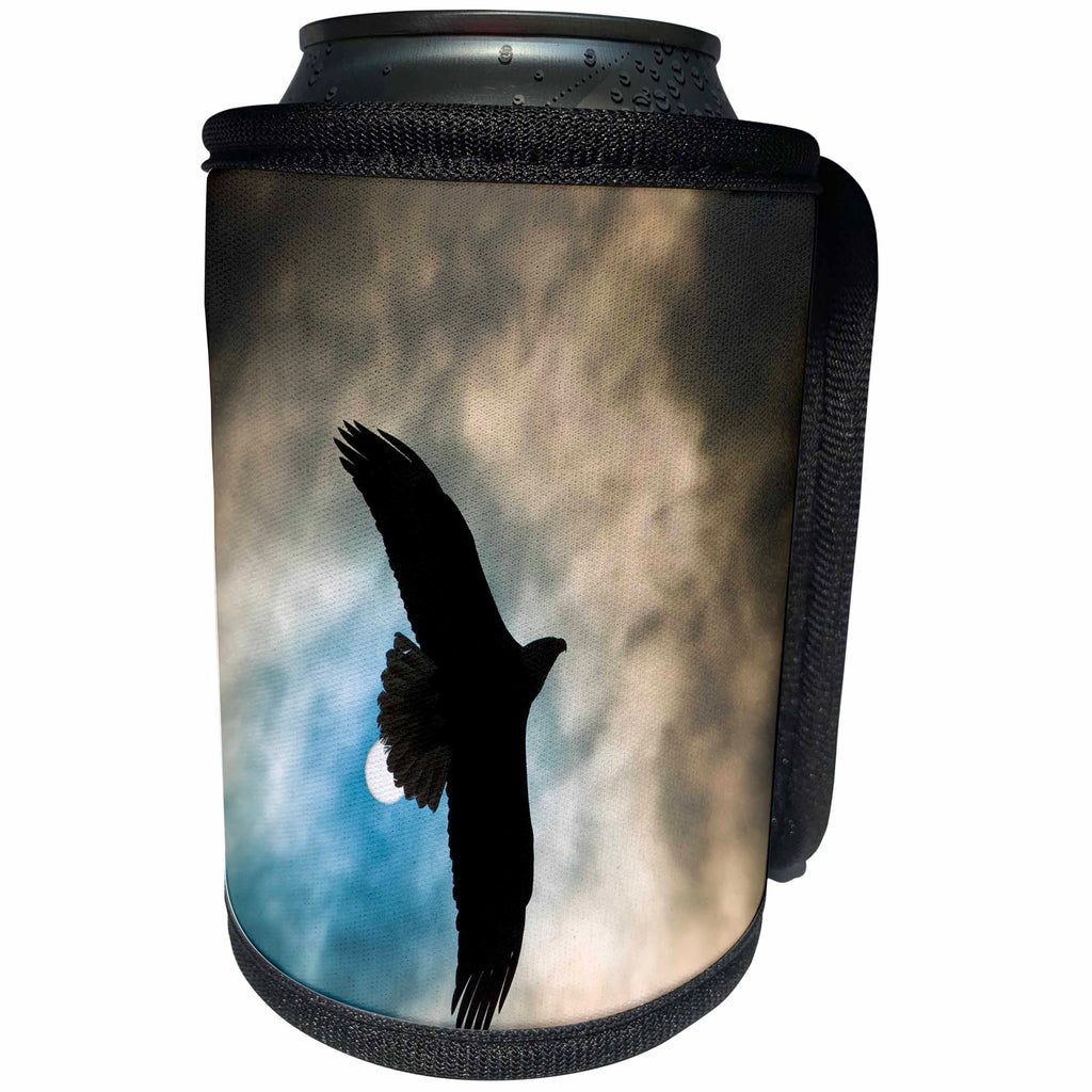 3dRose Elysium Photography - Animals - Eagle overhead through a break in the clouds - Can Cooler Bottle Wrap (cc_289590)