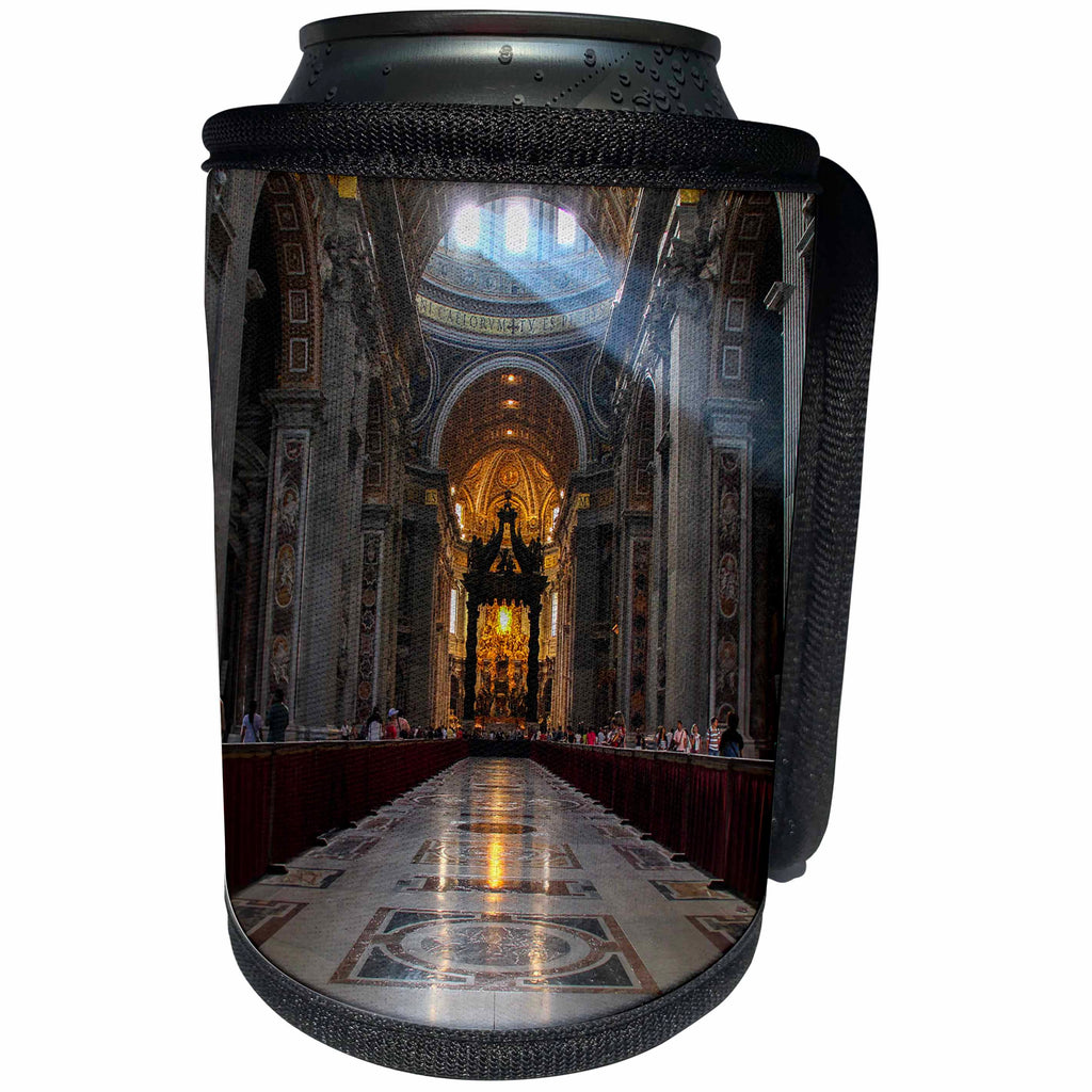 3dRose Elysium Photography - Architecture - St. Peters Basilica interior, Rome, Italy - Can Cooler Bottle Wrap (cc_289615)