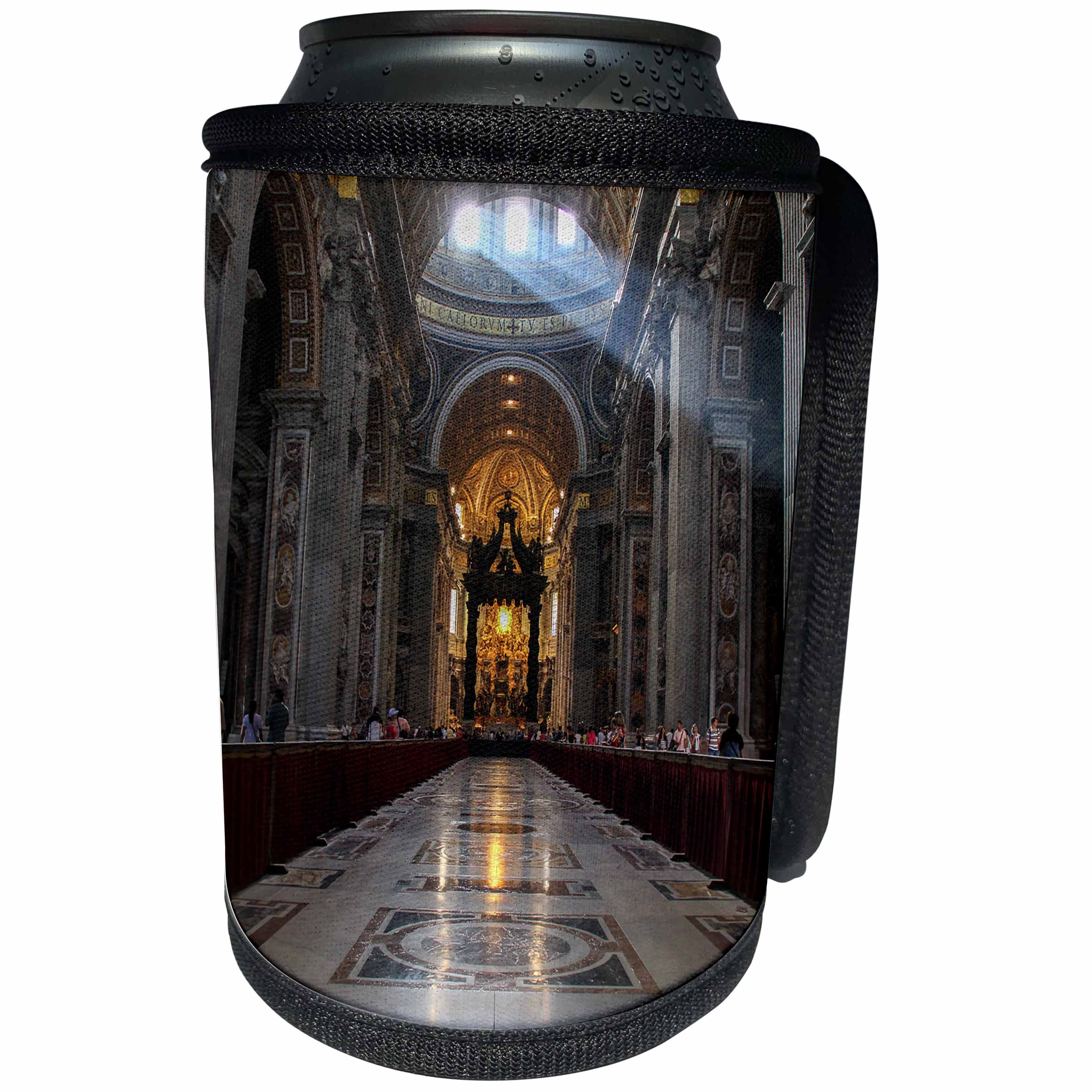 3dRose Elysium Photography - Architecture - St. Peters Basilica interior, Rome, Italy - Can Cooler Bottle Wrap (cc_289615)