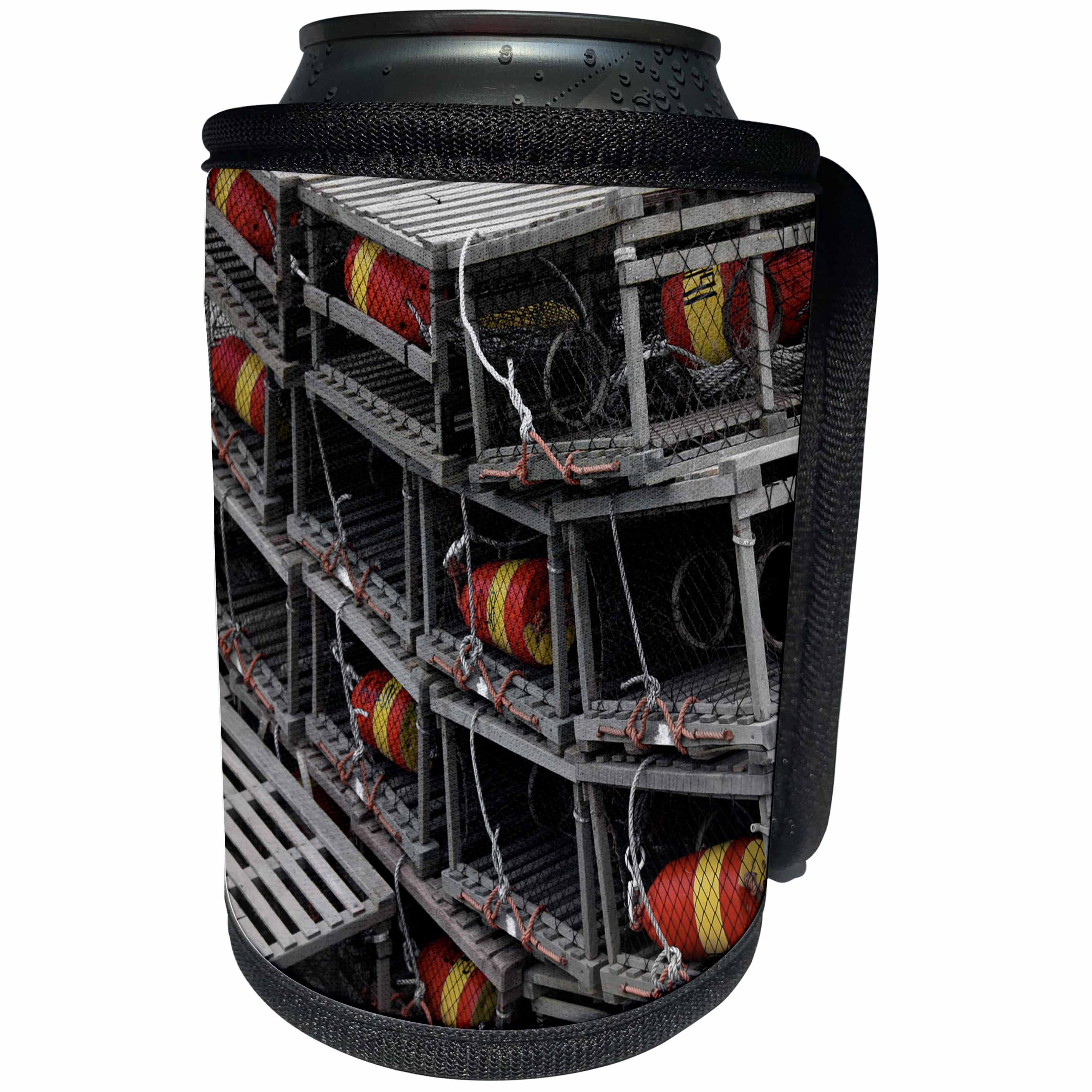 3dRose Elysium Photography - Macro - Lobster traps, Prince Edward Island - Can Cooler Bottle Wrap (cc_289629)