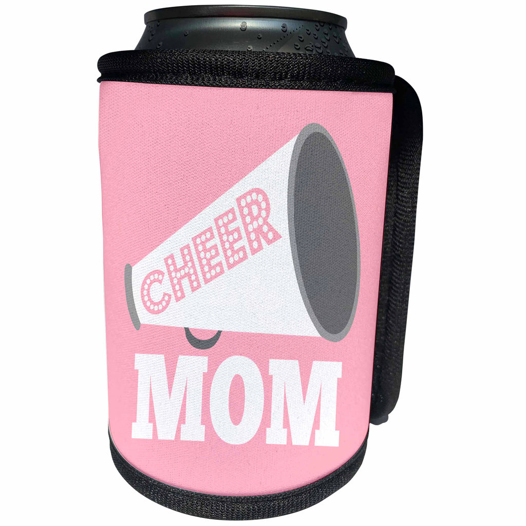 3dRose Janna Salak Designs Sports - Cheer Mom - Can Cooler Bottle Wrap (cc_289667)