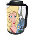 3dRose TNMGraphics Travel - The Blond and the Eiffel Tower - Can Cooler Bottle Wrap (cc_28972)