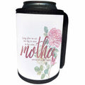3dRose Uta Naumann Sayings and Typography - Mothers Day Pink Typography Roses Illustration - Carries Us in Heart - Can Cooler Bottle Wrap (cc_289833)