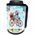 3dRose Uta Naumann Sayings and Typography - Blue Colorful Easter Biking Bunny Animal Illustration-Follow The Bunny - Can Cooler Bottle Wrap (cc_289844)